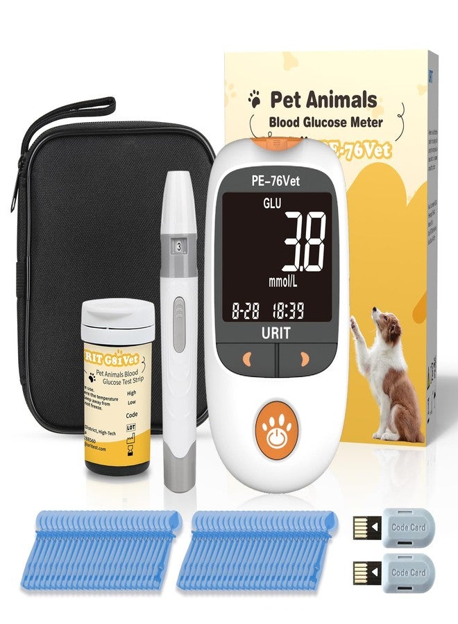 Urit Glucose Meter Kit for Dogs & Cats| Pet Blood Glucose Meter with 25 Test Strips（PE-76vet） - Image 1